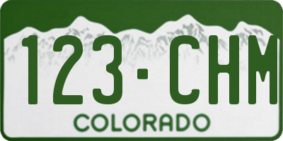 CO license plate 123CHM
