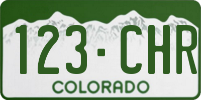 CO license plate 123CHR