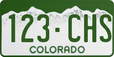 CO license plate 123CHS