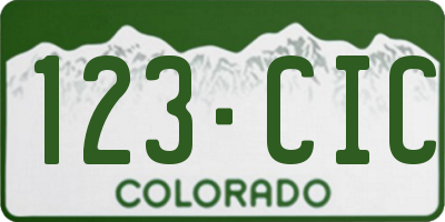 CO license plate 123CIC