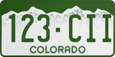 CO license plate 123CII
