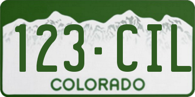 CO license plate 123CIL