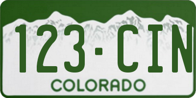 CO license plate 123CIN