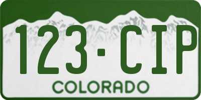CO license plate 123CIP