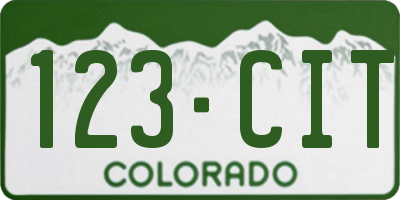 CO license plate 123CIT