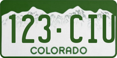 CO license plate 123CIU