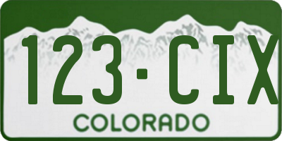 CO license plate 123CIX