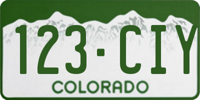 CO license plate 123CIY