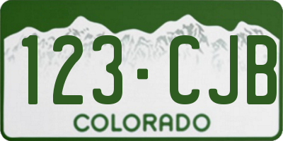 CO license plate 123CJB