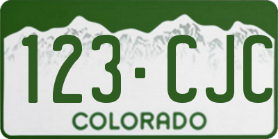 CO license plate 123CJC