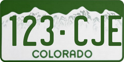 CO license plate 123CJE