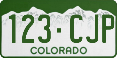 CO license plate 123CJP