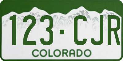 CO license plate 123CJR