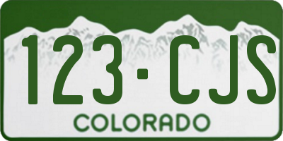 CO license plate 123CJS
