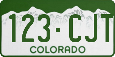CO license plate 123CJT