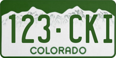 CO license plate 123CKI