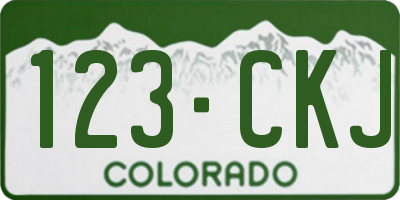 CO license plate 123CKJ