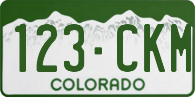 CO license plate 123CKM