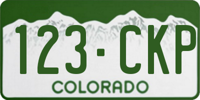 CO license plate 123CKP