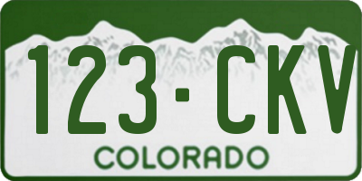 CO license plate 123CKV