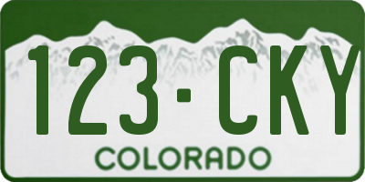 CO license plate 123CKY
