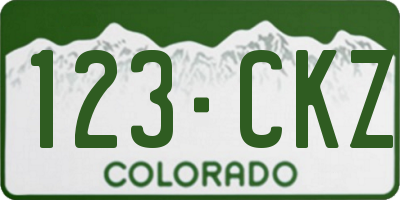 CO license plate 123CKZ