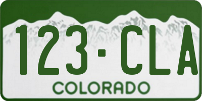 CO license plate 123CLA