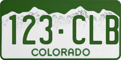 CO license plate 123CLB