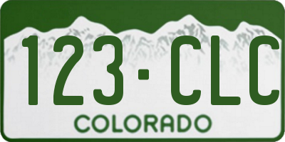 CO license plate 123CLC