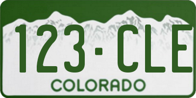 CO license plate 123CLE