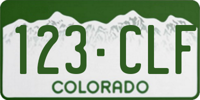 CO license plate 123CLF