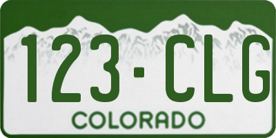 CO license plate 123CLG