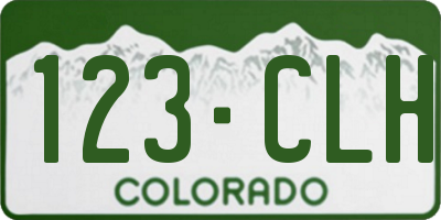 CO license plate 123CLH
