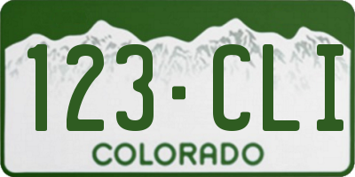 CO license plate 123CLI