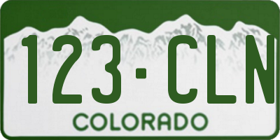 CO license plate 123CLN