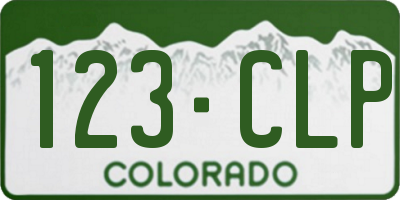 CO license plate 123CLP