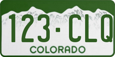 CO license plate 123CLQ