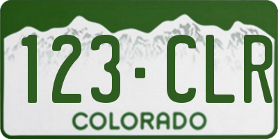 CO license plate 123CLR