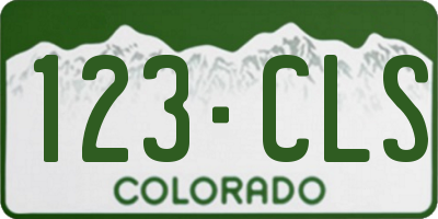 CO license plate 123CLS