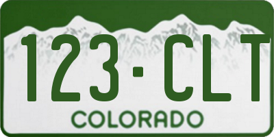 CO license plate 123CLT