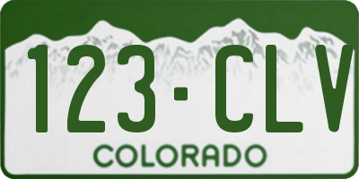 CO license plate 123CLV