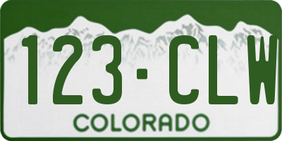 CO license plate 123CLW