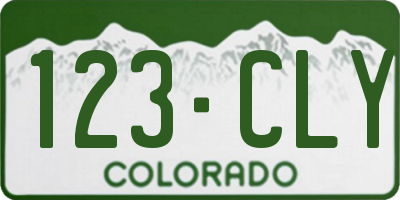 CO license plate 123CLY
