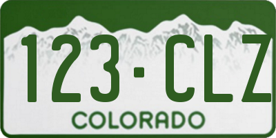 CO license plate 123CLZ