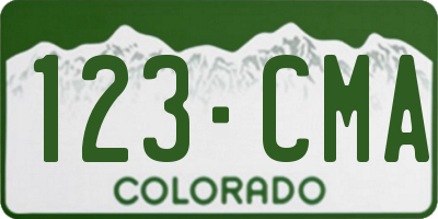 CO license plate 123CMA
