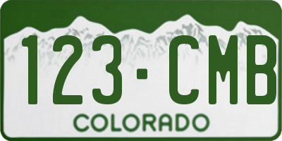CO license plate 123CMB