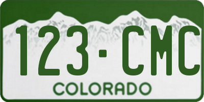 CO license plate 123CMC