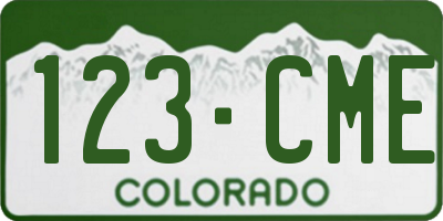 CO license plate 123CME