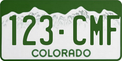 CO license plate 123CMF