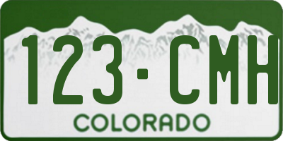 CO license plate 123CMH